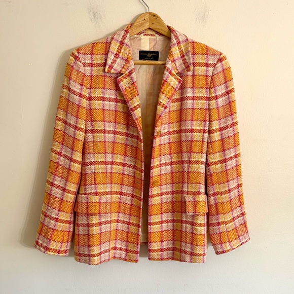 Luciano Barbera Pink Orange Silk Wool Blazer US Medium EU 46 - Picture 7 of 15